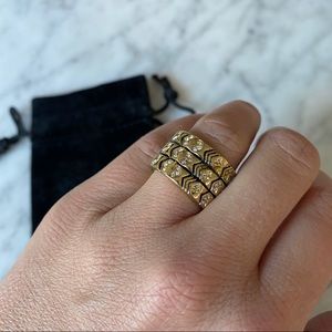 House of Harlow Layered Gold Stack Ring